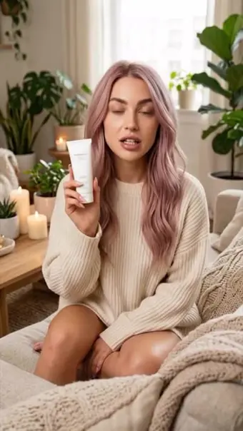 Avatar holding a skincare tube